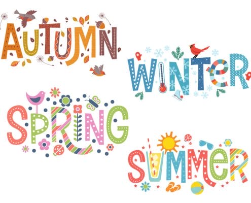 Autumn, winter, spring and summer
